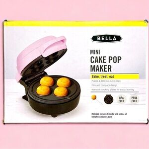 Bella Mini Cake Pops Maker Blue Nonstick Cooking color: Pink NEW holiday
